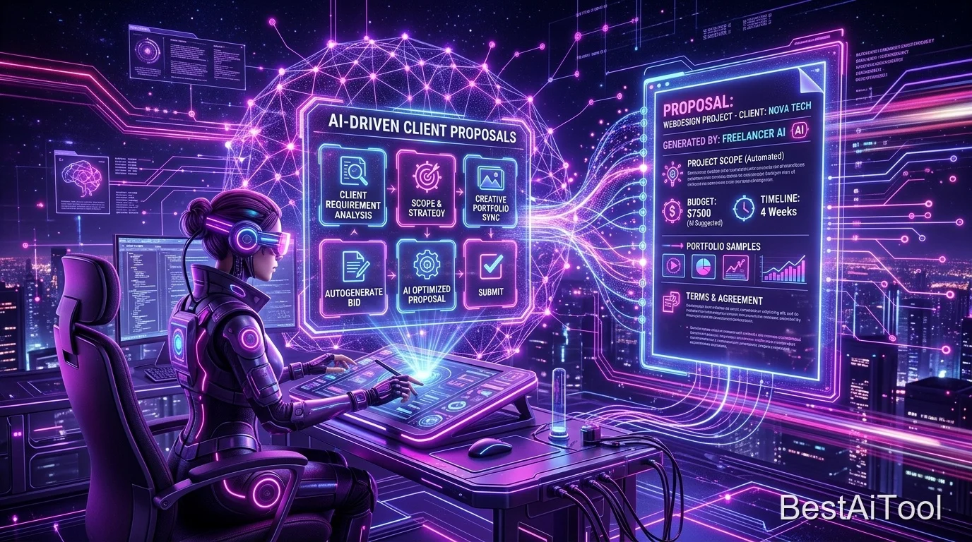 Freelancer writing a winning client proposal with AI
