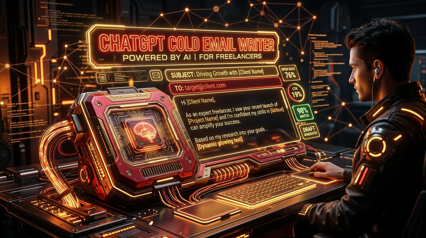 Freelancer writing cold emails with ChatGPT