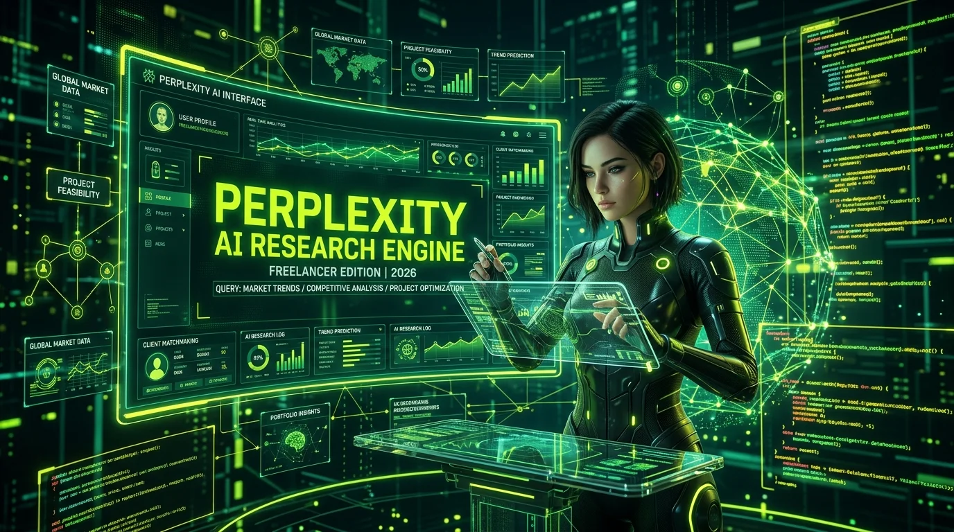 Researcher using Perplexity AI for fast research