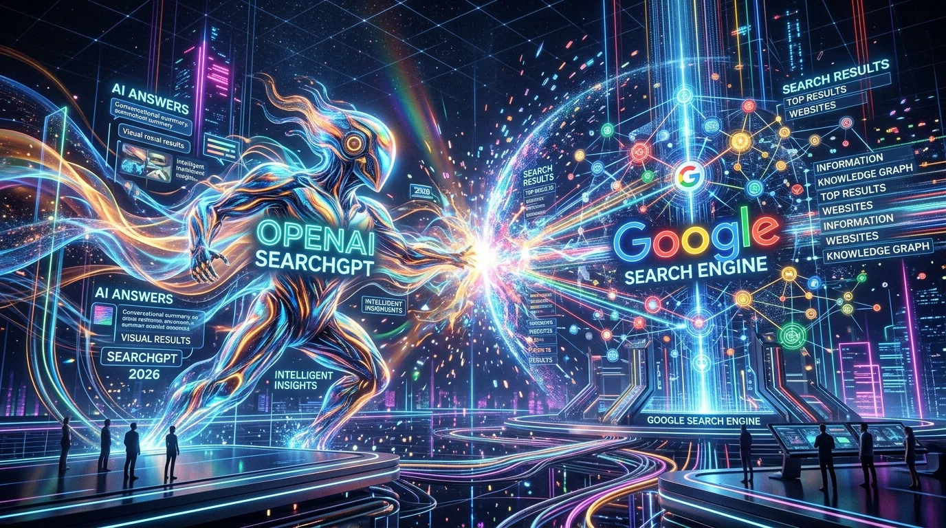 Abstract conceptualization of web searching and data indexes